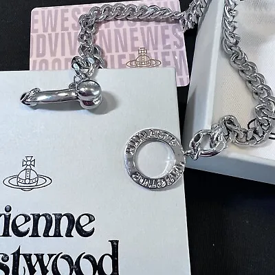 Vivienne Westwood Nana Hiphop OT Penis Silver Tone Hardware Chocker Necklace • $107