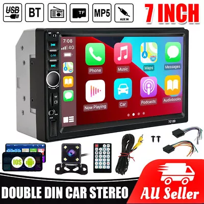 7  Double DIN Head Unit Car Stereo MP5 Player Touch Screen HD Radio TF/USB/AUX • $47.95