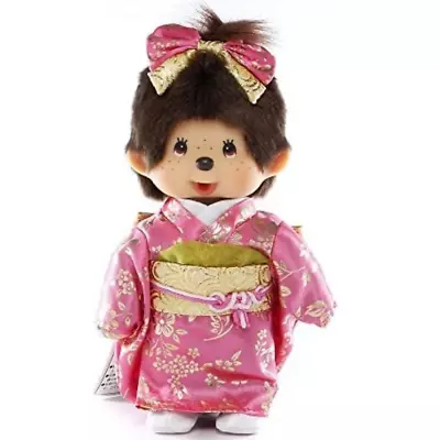 MONCHHICHI GIRL Pink Kimono Yukata Japanese Outfit Monkey Doll Sekiguchi 20cm/H • $68