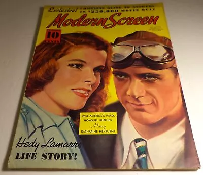 Nov. 1937 Modern Screen Katharine Hepburn & Howard Hughes Rare! • $24.95