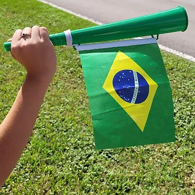 Brazil Brasil 14  Plastic Vuvuzela Horn With Country Flag Stadium Game • $10.99