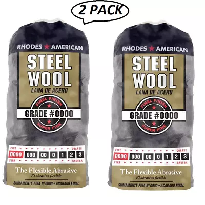 Steel Wool 12 Pad Super Fine Grade #0000 Rhodes American Final Finish 2 PACK • $13.99