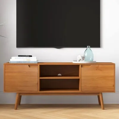 Mid Century Modern TV Stand Entertainment Center Media Cabinet Solid Wood LW 58  • $349.99