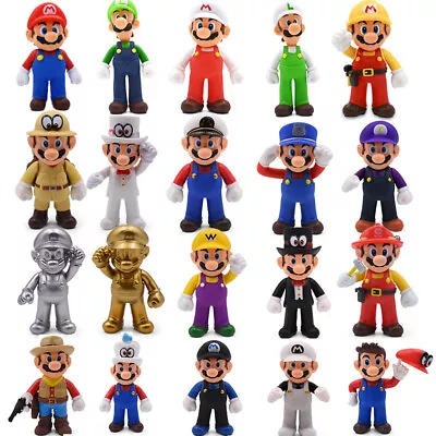 Super Mario Bros PVC Action Figure Toys Mario Doll Model Cake Topper Kid Gifts • $8.59