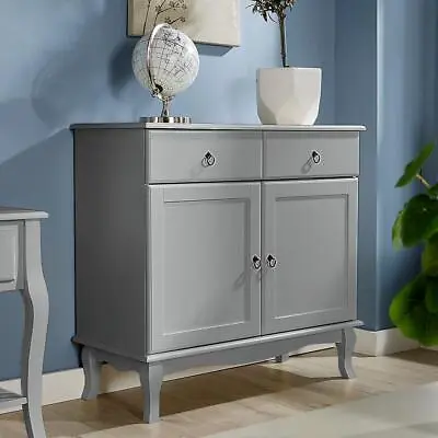 £89.99 • Buy Grey Sideboard 2 Drawer 2 Door Storage Cabinet French Sculpted Legs Seconds
