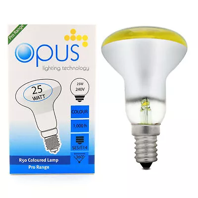 5x Incandescent Reflector Light Bulbs 25W R50 SES E14 Dimmable Spotlight Yellow • £11.67