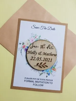 $45 • Buy Wedding  Save The Date  Fridge Magnets -  X 50pc With Cards + Envelopes