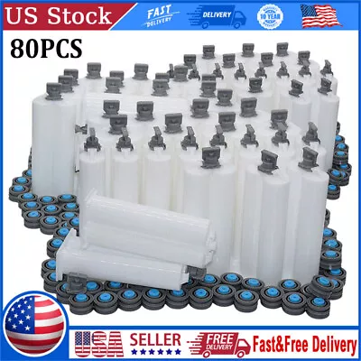 NEW For Epoxy AB Glue Guns Manual Dispenser 80pcs 50ml 1:1 Empty Glue Cartridges • $69.05