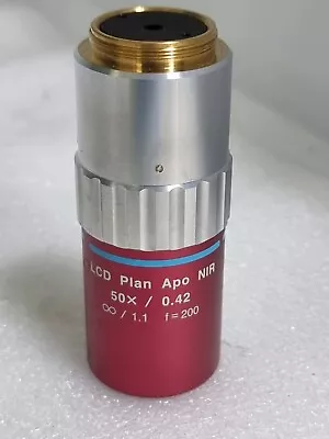 MITUTOYO LCD Plan Apo NIR 50 X /0.42 ∞ /1.1   F=200  Microscope Objective Lens • $999.90