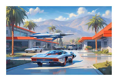 1960s Atomic Age Batman In Palm Springs Architechture Art Print Ps8 • $19.99