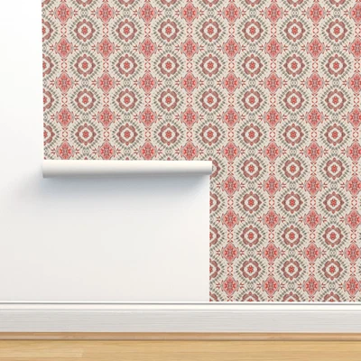 £8.90 • Buy Removable Water-Activated Wallpaper Floral Brocade Indian Flower Petal
