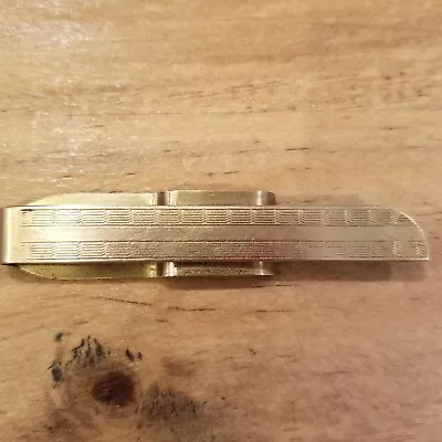 Vintage Tie Clip Clasp Bar Gold Tone Round Edge  2.75  Size • $4.45