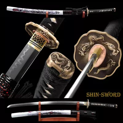 Hand Forged Japanese Clay Tempered  T10 Steel Samurai Katana Sword Battle Ready • $295