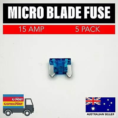 5 X 15 Amp Micro Blade Fuse Mini Auto Car ATM Low Profile Vehicle Fuses Small • $5.95