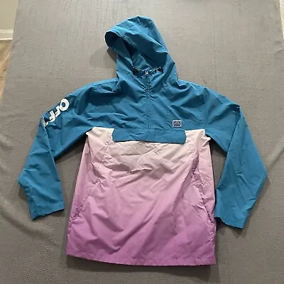 VANS Windbreaker Mens Medium Blue Pink Ombre Hi Point Anorak Jacket Skate • $24.88
