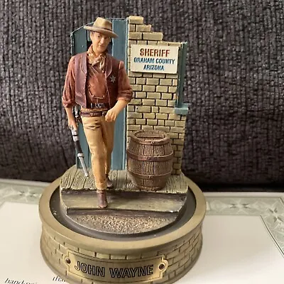 John Wayne Hand Painted Sculpture & Glass Dome  Saloon PTT9630. TFM & COA • $49.95