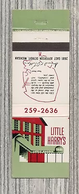 Matchbook Cover-Little Harry's Tavern Detroit Michigan-2593 • $4