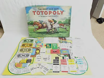 £24.50 • Buy Vintage Waddingtons Totopoly Horse Racing Game With Metal Horses C 1960s