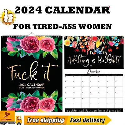 NEW Hanging Wall Calendar Decor F*ck It: 2024 Planner For Tired-Ass Women Funny • $12.99