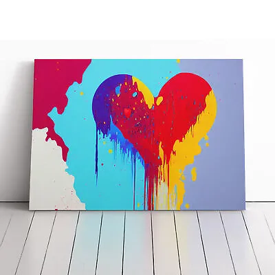 Love Heart Splash Vol.2 Abstract Canvas Wall Art Print Framed Picture Home Decor • £29.95
