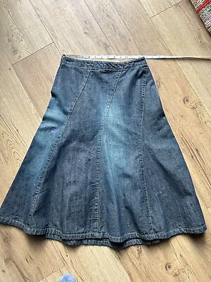 Kumikyoku Japanese Vintage Jean Skirt Women's 2 (small) High Waisted Midi Flare • $54.95