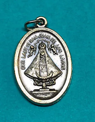 Silver Oxidized Medal Our Lady Of San Juan De Los Lagos Miraculous Virgin Mexico • $1.99