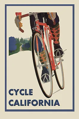 $18.95 • Buy Bicycle Bike Cycle California Sport Vintage Poster Repro FREE S/H Shipped Rolled