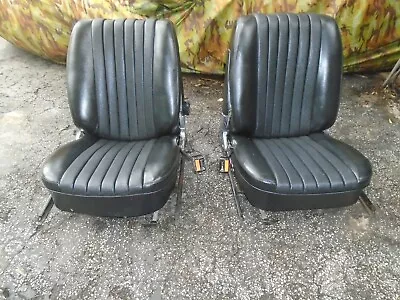 Mercedes 107 450SLC 280SLC 450SL Front Seats L&R Black MB Tex Vinyl 72-81 W107 • $1975