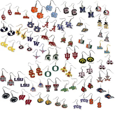 $10.96 • Buy NCAA Dangle Drop Charm Earrings PICK YOUR TEAM