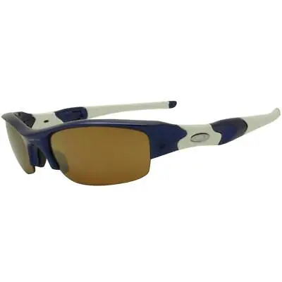 Oakley Custom Polarized Flak Jacket Team Navy Gold Iridium Sports Sunglasses • $122.01