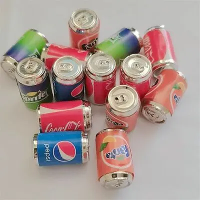 10 Pcs Dollhouse Miniature 1:6 Scale Cola Pepsi Fanta Can Model Drink Canned • $7.59