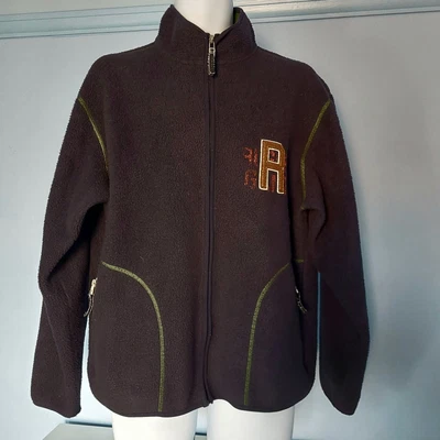 £49.99 • Buy GANT RUGGER Mens Thick Fleece Jacket Full Zip Navy Green Camping Hiking