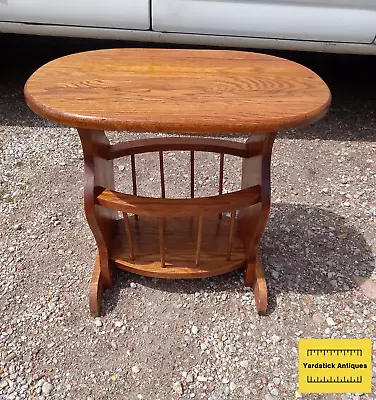 Solid Oak Magazine Rack End Table (JLC-MRT-35) • $299