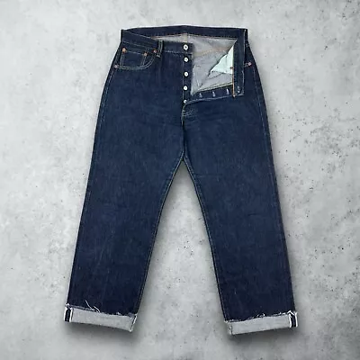 Vintage Levis 501 Selvedge Redline Jeans #524 Size 34x30 Dark Wash Denim USA • $249.99