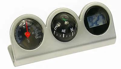 Digital Clock/Compass/Thermometer For Car-Truck-Bike-Scooter Interior Dash Mount • $12.75