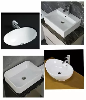 £54.99 • Buy Basin Sink Flat Mount Wall Mounted Bowl Vanity Counter Top Undermount Vessel