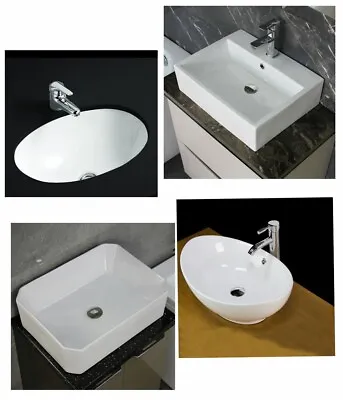 Basin Sink Topmount Wall Mounted Bowl Countertop Under Mount Vessel • £49.99