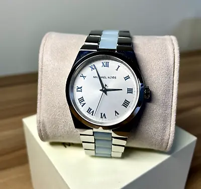 Michael Kors Channing Silver Dial Blue Strap Womens Watch + 2yr  Warranty MK6150 • £59.99