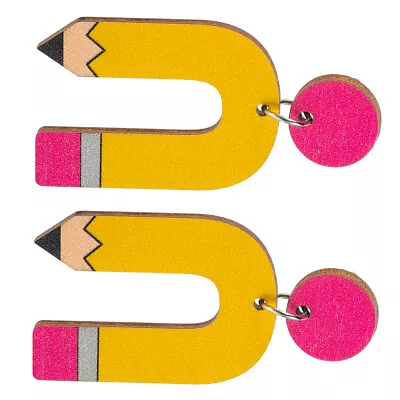  Hook Earrings Fashion For Women Wood Wooden Dangle Student Gift Crayon • £4.68