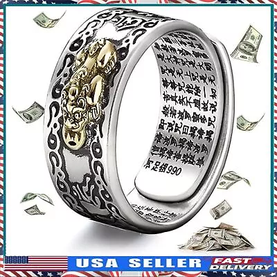 Anillo Pixiu Original-Feng Shui Pixiu Mantra Ring-Wealth+ Good Luck Money Amulet • $5.99