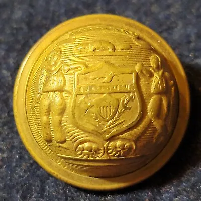 Civil War Period Wisconsin State Seal Militia Button Albert# Wc-1-c • $135