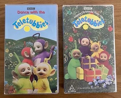 Teletubbies VHS Dance With / Happy Christmas BBC Video X 2 Tested FREE POST • $33.75