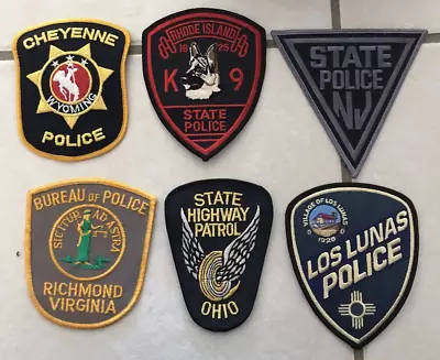 $5.99 • Buy (6) Mixed State Police Patches-NM; NJ; RI; WY; OH; VA-See Comments