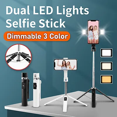 $16.99 • Buy Selfie Stick Tripod Light Phone Holder Bluetooth Remote For IPhone Samsung