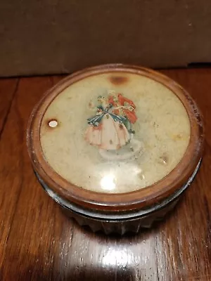 Vintage Antique Glass Vanity Powder Jars With A Decorative Lid • $3