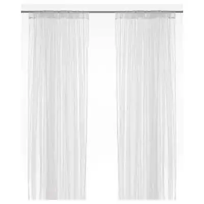 IKEA LILL Sheer Net Curtains 1 Pair White Long Curtains White Curtains 280x250cm • £10.99