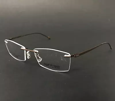 Morel Eyeglasses Frames LIGHTEC 7776L MM 003 Brown Rectangular Rimless 50-17-135 • $179.99