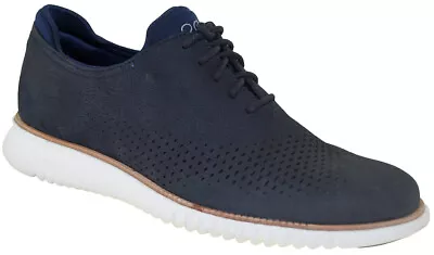 Cole Haan Men's 2.Zerogrand Lined Laser Wingtip Oxford Blue Style C23806 • $94.99