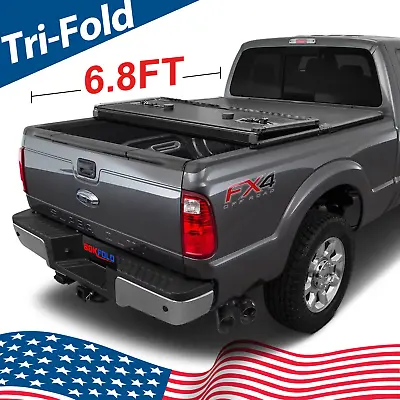 FRP Hard Tri-Fold Bed Tonneau Cover For 1999-2024 F250 F350 SuperDuty 6.8FT • $419.99