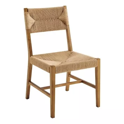 Modway Bodie 21  Modern Elm Wood/Paper Rope Dining Chair In Natural • $172.03